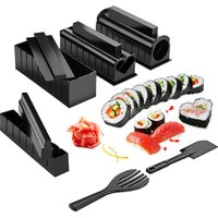 LMETJMA 10 Pcs Sushi Maker Kit DIY Sushi Mold Press with Sushi Rice Roll Mold Sushi Maker Rice Roll Mold KC0473