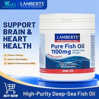 Lamberts Pure Fish Oil 1100mg Omega 3 Capsules, 120 Count
