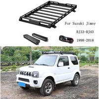 For Suzuki Jimny JB33 JB43 1998-2018 Top Roof Rack Rail Cross Bar LED Oxidized Manganese Steel Luggage Basket Outdoor Travel