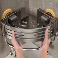 No-Drill Suction Cup Bathroom suction shelf Perforation-free toilet wall mounted shower gel triangle basket Bathroom shelf