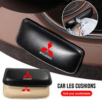 Leather Knee Pad Car Interior Pillow Comfortable Elastic Cushion Emblems For Mitsubishi ASX Lancer Outlander Pajero EVO EX