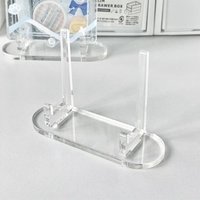 10pcs Transparent Display Stand Acrylic Badge Pins Storage Holder Multi-purpose Display Stand Desktop Medal Photo Card Display