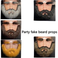 Fake Beard And Eyebrow Set Adult Costume Props DIY Accessories Fake Facial Hair for Birthday Easter Cosplay For Props Stage Perf
