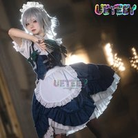 UETEEY Izayoi Sakuya Maid Dress Anime Touhou Project Cosplay Costume Women High Quality Activity Role Play Clothing