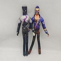 26cm Various Postures With Body Wire Flexible Cosplay Valorant Anime Game Vyse and Yoru Plush Toys Character Figure Plushie Doll