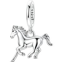 Original 925 Sterling Silver Running Horse Charms Bead Dangle For Women Fit 3mm Bracelet Fine DIY Birthday Jewelry Gifts