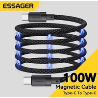 Essager PD 100W Magnetic Suction Anti Winding USB C To C Fast Charger Cable Data Charging Wire for iPhone 15 Laptop Samsung