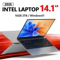 LENO 14.1"Laptop 16GB RAM 2TB SSD Windows 11 Intel N3700 Ultra Slim Notebook Gamer 1920*1080 Display Office Study Computer PC