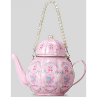 Creative Vintage Printed Teapot Design Women Handbags Pearls Chains Shoulder Bag Designer Luxury Crossbody Bag Small Buckets Bag