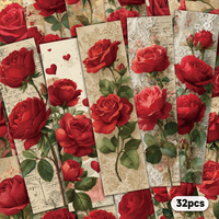 32pcs Vintage Rose Bookmarks, Ideal for Teachers, Readers, and Book Lovers, Perfect Birthday and New Year Gift
