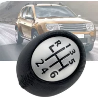 6 Speed Gear Shift Knob for Renault Duster Stick Lever Pen Handball Replacement Pu Leather 2010 2011 2012 2013 2014 2015 2016