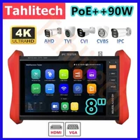 CCTV Tester 8" Monitor 4K H.265 IP 8MP AHD/TVI/CVI CCTV Camera Testing Tool HDMI & VGA input Cable Tester
