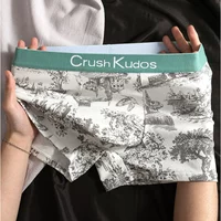 1Pcs Men's European And American Size Printed Fashionable Underwear Comfortable Plus Size Boxer Shorts Casual Sports Shorts