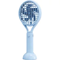 USB Rechargeable Personal Fan In Tennis Racket Format With Three Modes And Extended Runtime For Mobile Cooling Needs