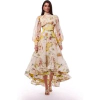 Z-Home Luxury Lemon Floral Print Top Skirt Set Women's Fashion Ensemble Spring Summer Autumn Seasonal Wear Two-Piece Suit
