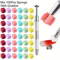 50PCS Sponge Gradient Nail Art Stamper Tools Gel Polish Color Gradient Brush Glitter Powder Dotting Pen For Manicure Accessories