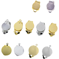 BoYuTe (20 Pieces/Lot) Metal Brass No Pierced Ear Clip with 9-10-15mm Blank Base Diy Earrings Jewelry Accessories Parts