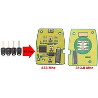 jingyuqin New Remote Car Key Fob Board Only For Honda 2013-2015 CRV 2013-2017 Accord Civic Fit ID47Chip 313.8/433Mhz