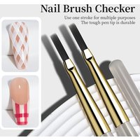 1Pc/2Pc Nail Art Brush Checker Nail Drawing Painting Line Brush Nail Art Tool Acrylic Painting Brushes DIY Design Manicure Tools