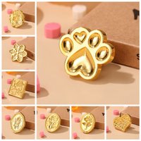 DIY Tool Rose Sealing Wax Seals Head Snowflake Flowers Retro Sealing Wax Stamp Head Mini Leaf Wax Seal Stamp Polyshaped Head