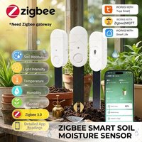 Zigbee Smart Soil Tester,Moisture Sensor,Temp Humidity Light Fertility Sensor Irrigation Automation For Tuya Home Assistant Z2M