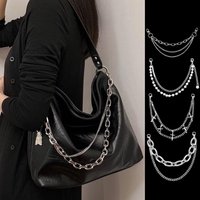 Multi-layer Metal Charms Bag Chain Cross Pendant Backpack Decoration DIY Exquisite Pearl Purse Chain Women Men Bag Accessories