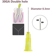 JNSUR 27G/30G Endodontics Irrigator Tips 100pcs Single Pack Irrigation Needles 25MM Disposable Root Canal Cleaning Dentistry