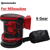 Brushless Random Orbital Sander 6 Speed Cordless Electric Wood Polishing Grinder With Sandpaper For Milwaukee 18V Battery
