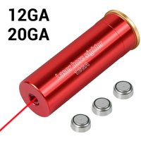 12GA Red Dot Laser Bore Sight 20 Gauge Calibrator Laser Boresighter with Batteries Dry Fire Training Bullet for Shotgun