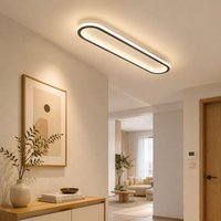 Nowoczesna lampa sufitowa LED Ultracienka minimalistyczna konstrukcja Czarna 40/60/80CM Do korytarzy Sypialni Garderoby Wejścia Jadalni