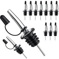 12 Pack Liquor Bottle Pourers, Liquor Pour Spout for Liquor Bottles, Stainless Steel Olive oil Dispenser Spout, Dust Caps Covers