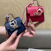 Mini Gorgeous Bag Pendant Cute Square Handbag Earphone Mini Premium Leather Creative Car Key Chain Pendant Decoration Gift Charm