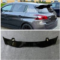 SPOILER CAP For PEUGEOT 308 II GTI Gloss Black / Carbon Fiber Look ABS Material Cars Rear Roof Wing