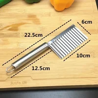 Useful Kitchen Household Stainless Steel Wave Knife Potato Cutting Corrugated Fries Chips Cutter Slicer Cooking Tools Accessory