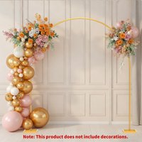 1 Piece, Large Metal Wedding Arch Stand with Base, 7.9Ftx6.9Ft Metal Round Arch Frame Stand, Party Photo Booth Prop, Suitable for Wedding Ceremony Birthday Party Decoration