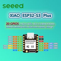 Seeed XIAO ESP32S3 Plus - 20 GPIOs, 2.4GHz WiFi, BLE 5.0, 8MB PSRAM, 16MB FLASH, 1/2/3/5/10 PCS ESP32-S3 Dual-core, Battery Char