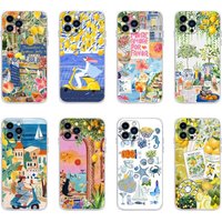 Seaside Scenery Fruit Lemon Phone Case For iPhone 17 16 15 14 13 12 11 Pro Max Mini SE 7 8 Plus 17E Shockproof Non-Slip Cover
