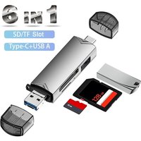 6-in-1 SD/TF Card Reader Camera Memory Card USB 3.0 Card U Disk Reader Multifunctional OTG for PC Laptop Moblie Phone Cardreader