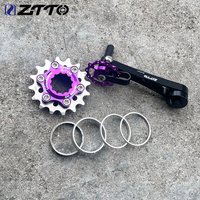 ZTTO 16T MTB Single Speed Cassette Cog CNC HG Sprocket Gear Bike 1 Speed Sprocket Gear Bicycle Chain Tensioner For 6-bolt Hub