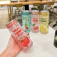 Plastic Water Bottle Water Cup With Straw 350ml Large Capacity Portable Drop Resistant Straw Bottle Portable Cup Ice Suction Cup