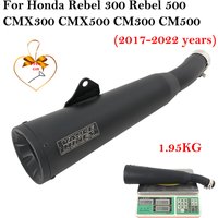 Slip On For Honda REBEL500 CMX500 CM300 CM500 2017 - 2022 Motorcycle Exhaust System Escape With Mid Link Pipe DB Killer Muffler