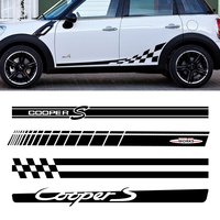 For Mini Cooper S JCW R53 R55 R56 R57 R58 R59 R60 F54 F55 F56 F60 Car Side Door Sticker Body Waist Skirt Decals Trim Accessories