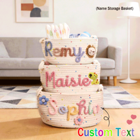 Personalized Polka-Dot Storage Basket — Hand-Woven, Multi-Purpose, Party Gift (Customizable Colors & Accessories)