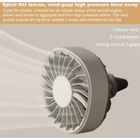 KEBIDUMEI 5V Air Vent Cooling with RGB Light Fan 3 Gears Wind Speed Adjustable Portable Charging Air Vent Clip Car Accessories