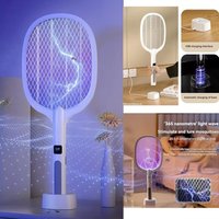 XIAOTREE 4000V Rechargeable Electric Mosquito Racket Detachable Handheld Auto Swat Mode Type-C Rechargeable Electric Fly Swatter
