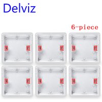 Delviz Wall Switch BOX Wall Socket Cassette,6-piece pack Plastic Materials, For Wall Light Switch EU Standard Internal Mount box