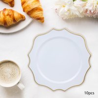 Elegant Plastic Charger Plates Decorative Tableware Plates Luxury Table Plates for Holiday Dinner Events