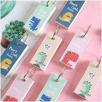 1Pc Rainbow Dinosaur Memo Pads Cartoon Loose Leaf Planner Pocket Iron Ring Notepad Student Mini Schedule Word Book School Supply