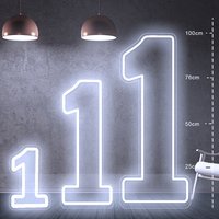 Chiffres néon LED extra-larges 76cm/100cm, sur pied et murale, pour décoration de fête d'anniversaire ou de mariage