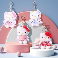 Sanrio Kawaii Hello Kitty Series Plush Pendant School Bag Backpack Pendant Key Ring Plush Toy Birthday Gift